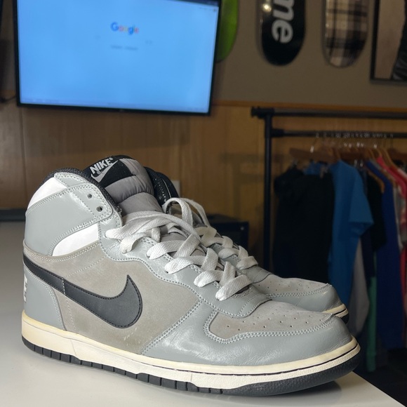 Big Nike High Size 11.5 Mens Gray Black Shoes Sneakers OG...